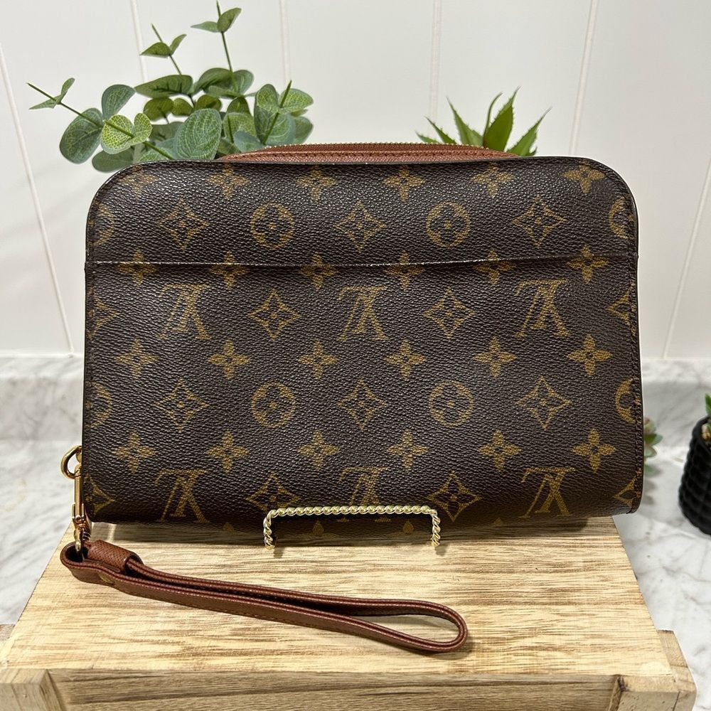🌻  Louis Vuitton Monogram Pochette Orsay Clutch Hand Bag /2M7227